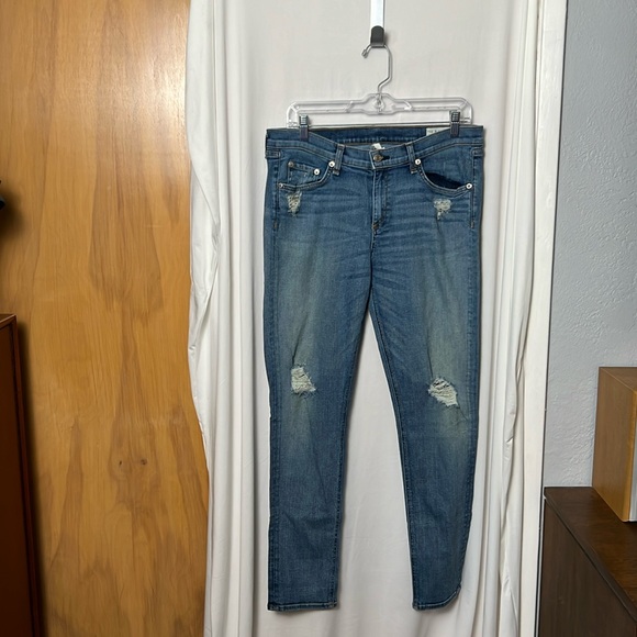 rag & bone Dash Distressed Slouch Skinny Jeans Size 29 - Picture 1 of 8